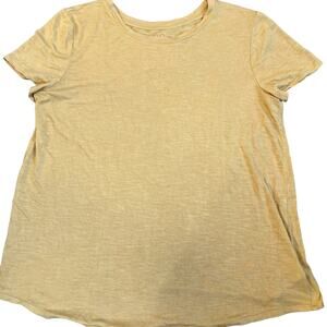 Gap women’s Luxe T scoop crew neck slub knit short sleeve toasted almond- size M